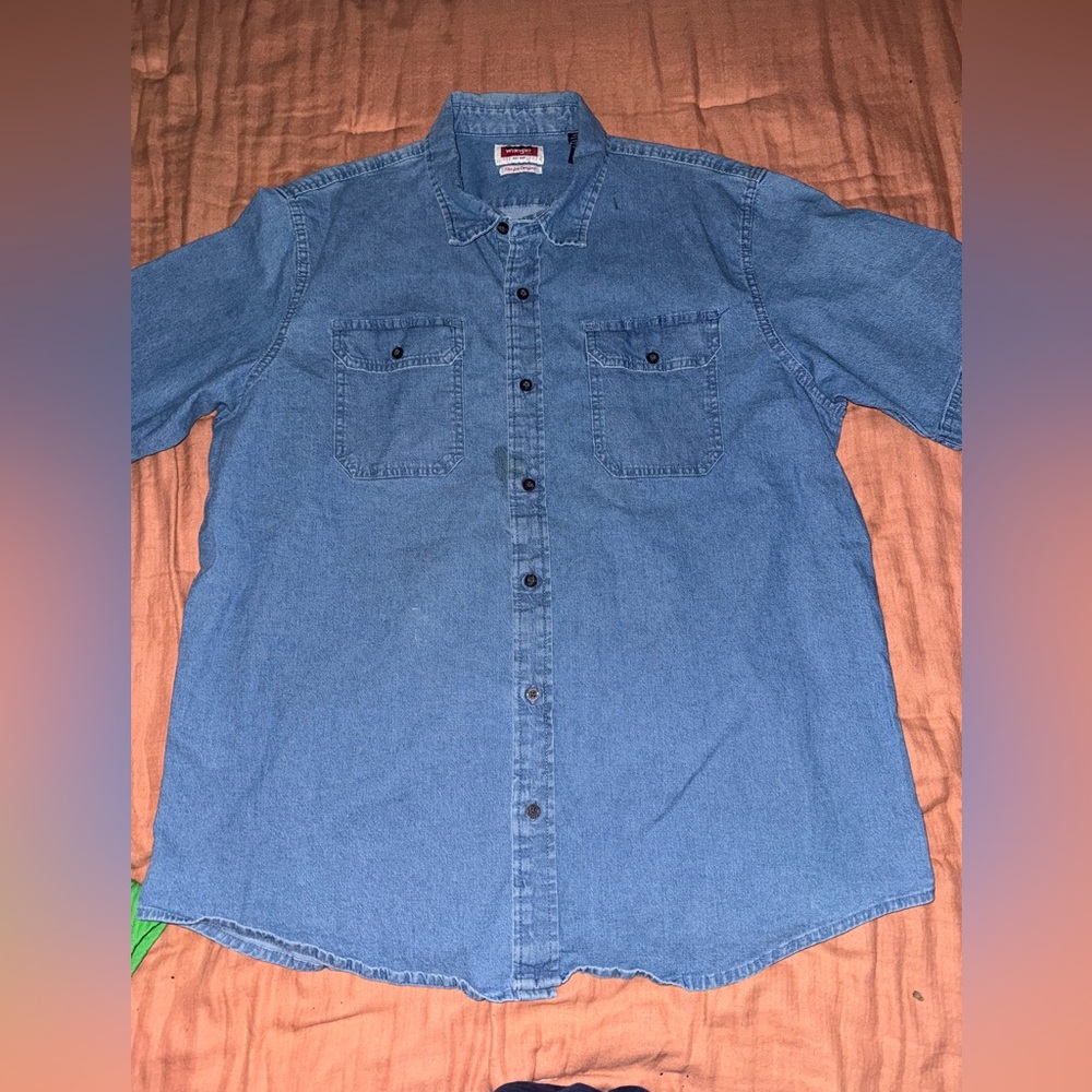 Wrangler Blue Casual Button Down Shirt